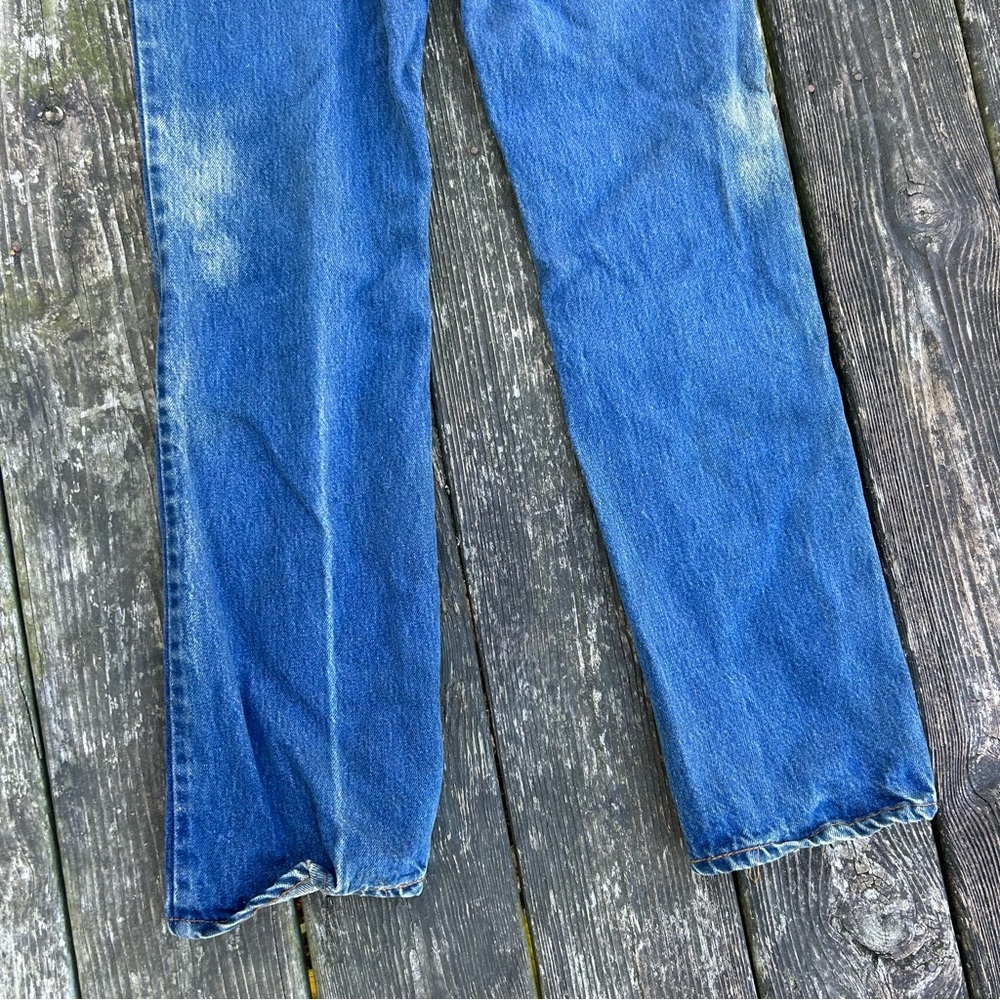 Vintage 80s Levi’s Orange Tab Rare Leather Patch Faded Straight Leg Jean Size 27 - Picture 7 of 9